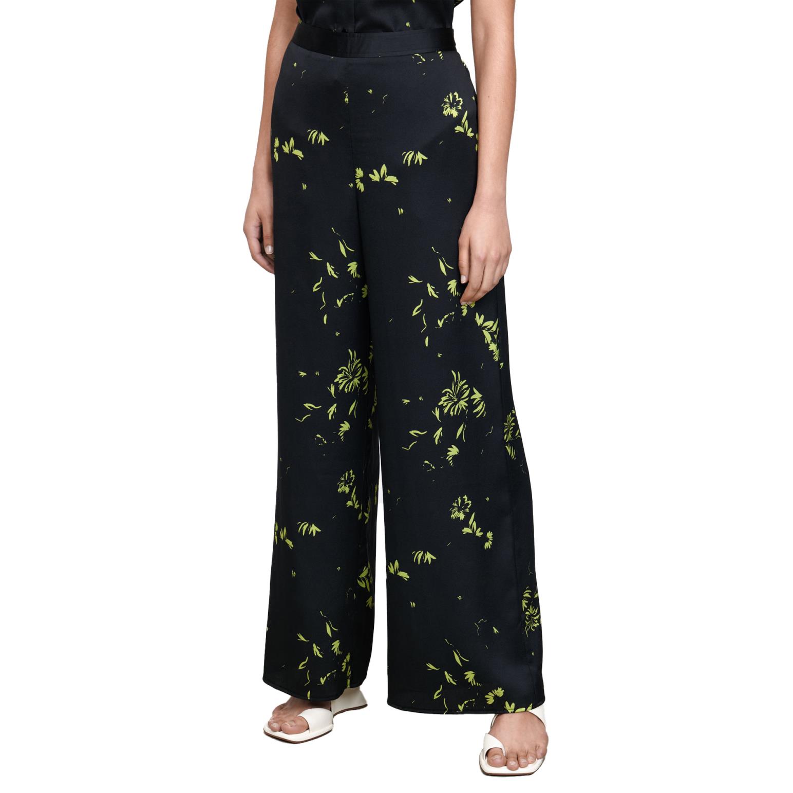 Veronika Maine Scattered Petals Satin Pant